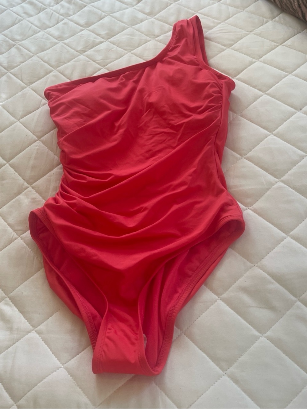 NWT Shade & Shore One-Shoulder Red Swimsuit - Size M (8-10)